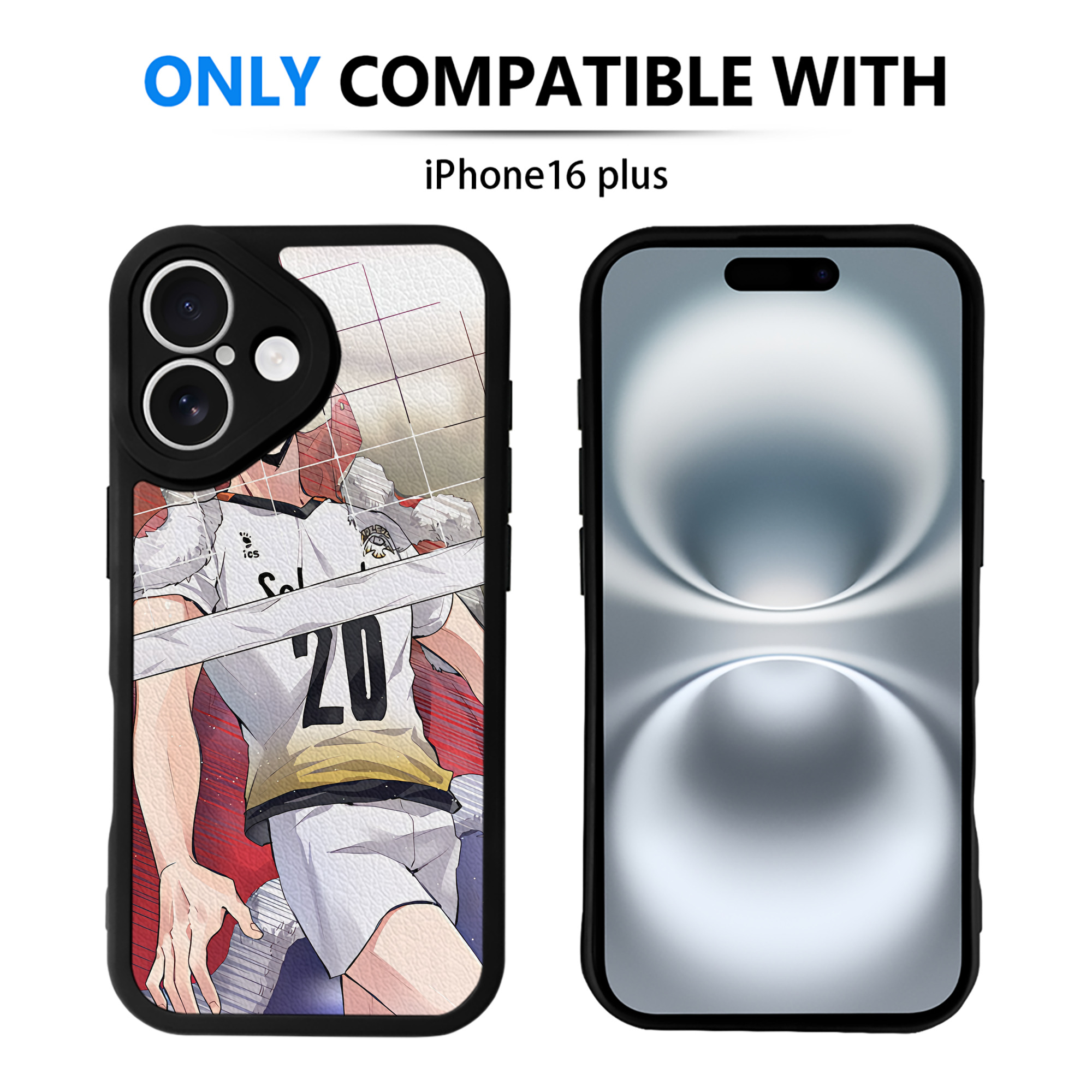 （画像用） ハイキュー!! Haikyu!! 【iPhone 16シリーズ対応】シリコンスマホケース（レザー調） 材質：シリコン